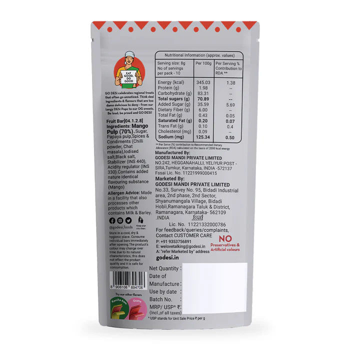 Fruiti Twist pack of 10 - Real aam - GO DESi