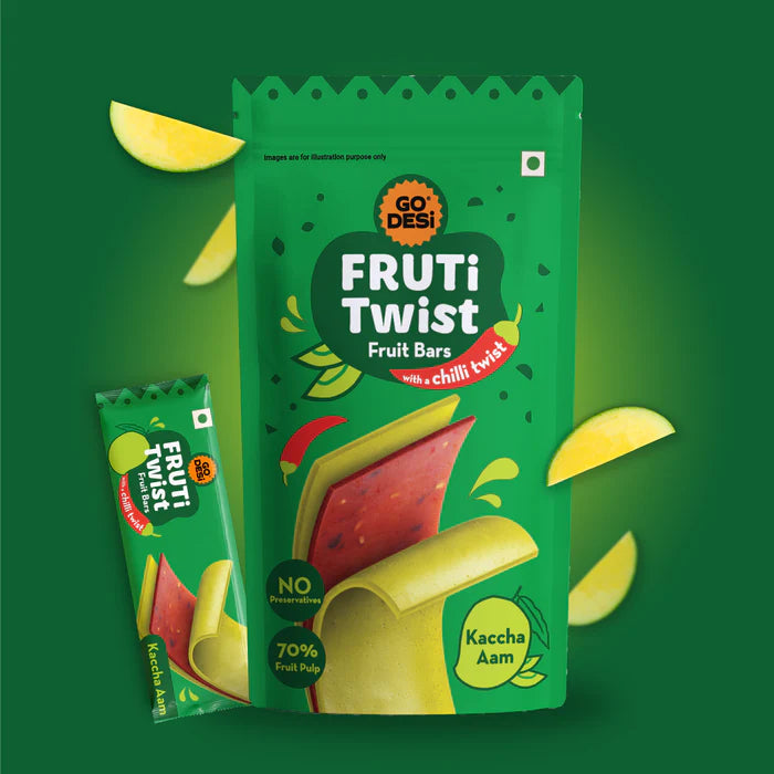 Fruiti Twist pack of 10 - kaccha aam - GO DESi