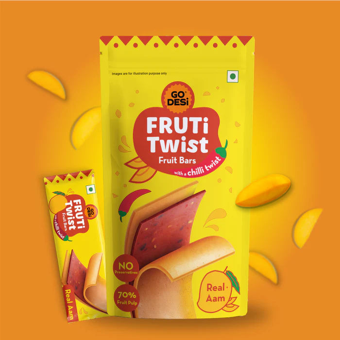 Fruiti Twist pack of 10 - Real aam - GO DESi