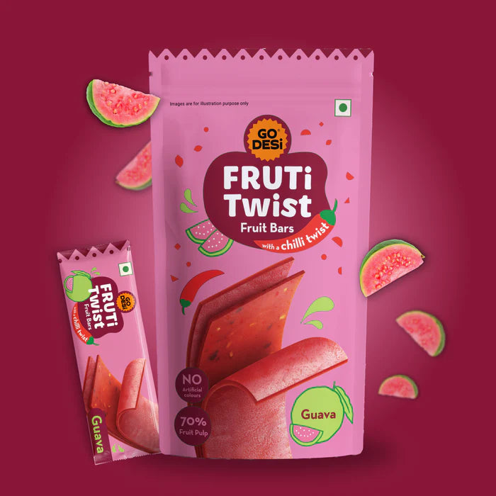 Fruiti Twist pack of 10 - Guava - GO DESi