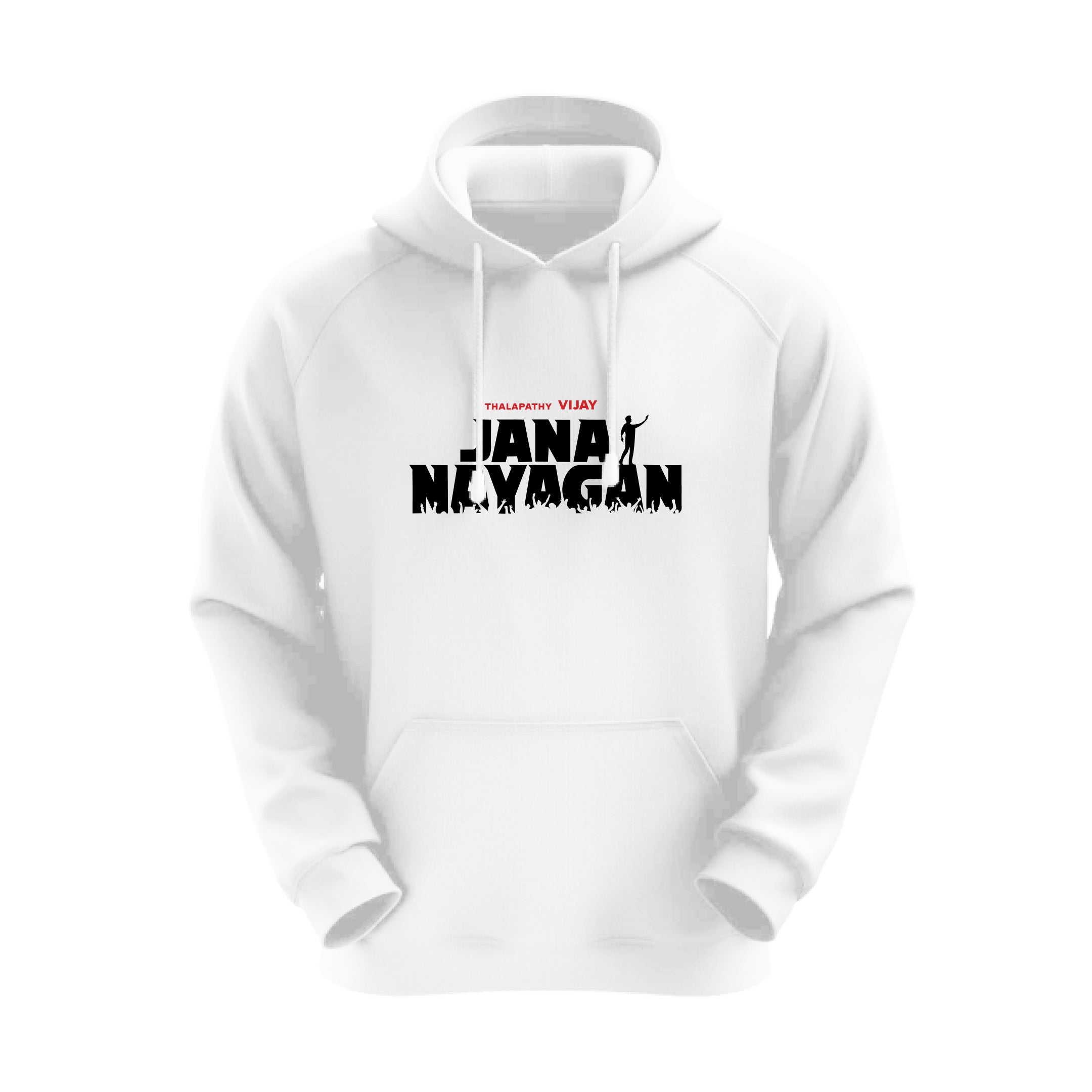 Jana Nayagan Thalapathy Vijay Fearless Leader White Hoodie - Dudeme