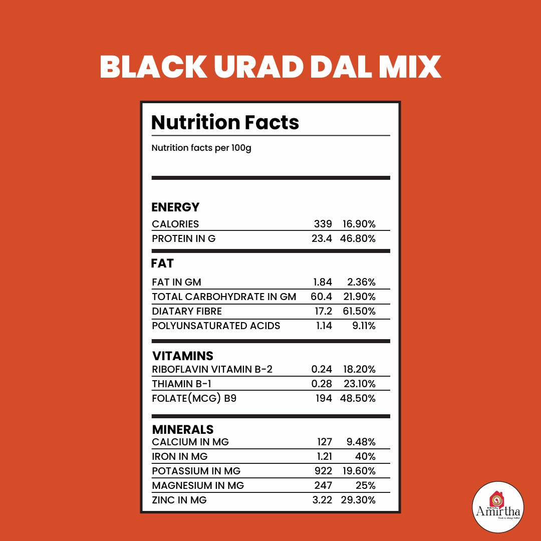 Black Urad Dal Mix - Amirtha Health Foods