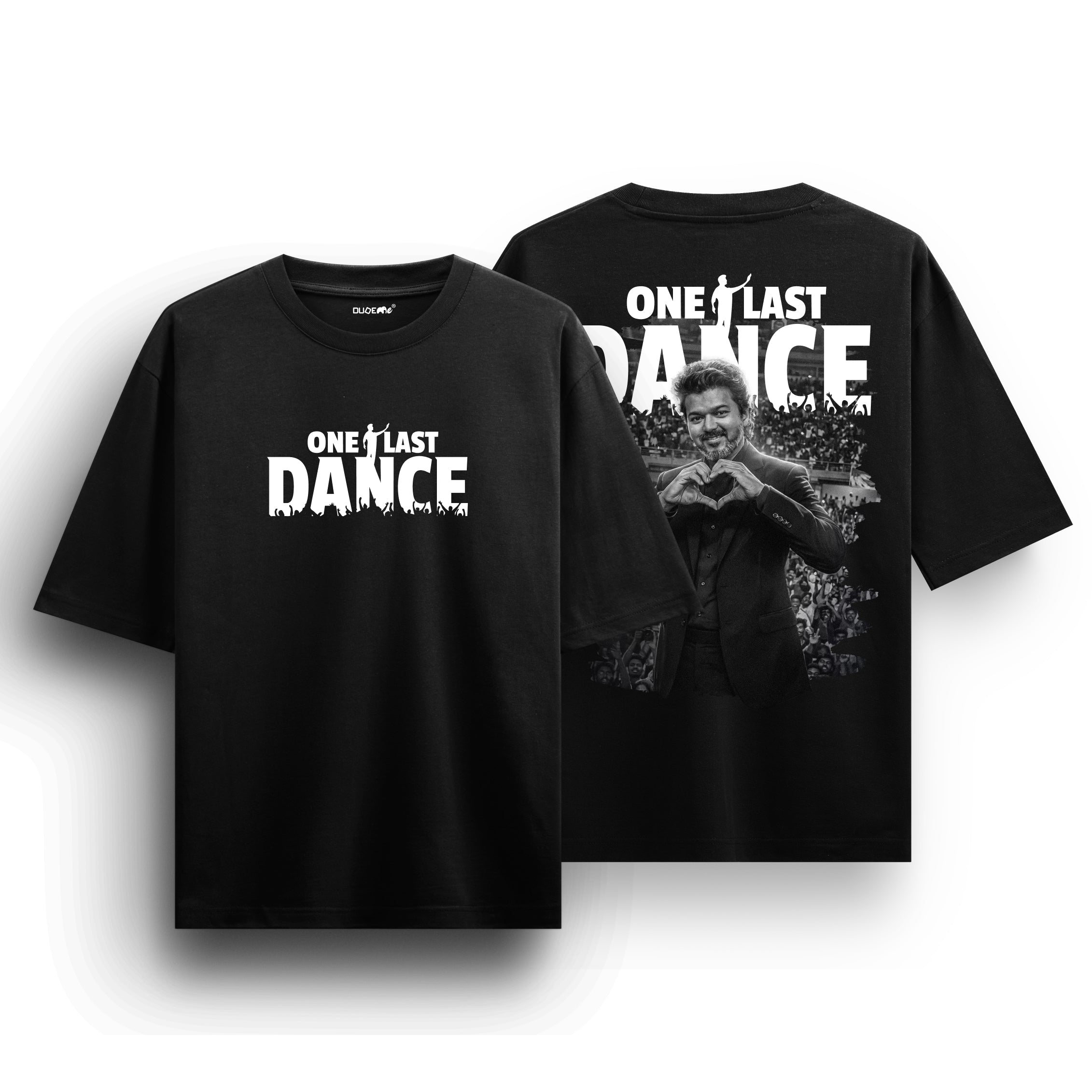 One Last Dance Thalapathy Vijay Black Oversized T-Shirt - Dudeme