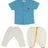 Newborn Baby Blue Shirt with Pant and Panchakacham Set - Ramraj Cotton