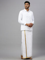 Regular single layer Gold Jari Dhoti - Ramraj Cotton