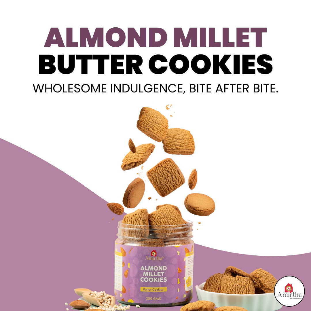 Almond Millet Butter Cookies - Amirtha Health Foods