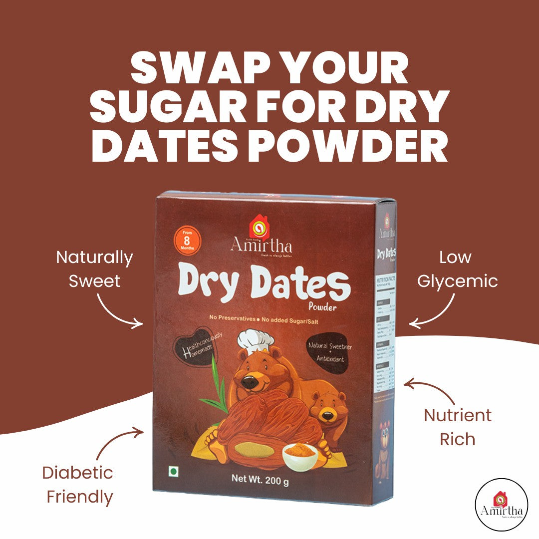 Dry Dates Powder - Amirtha Health Foods