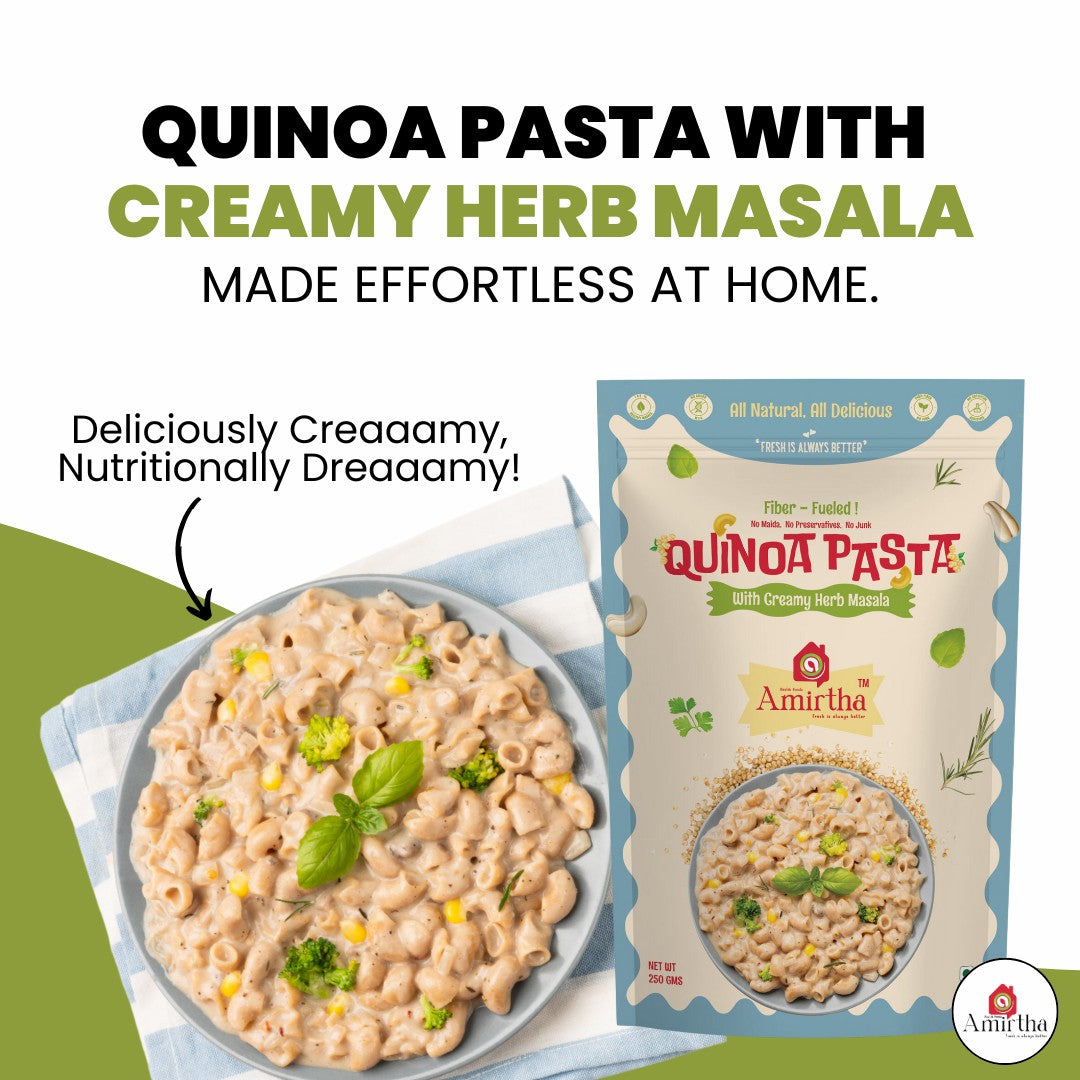 Quinoa Pasta with Creamy Herb Masala- Amirtha Health Foods