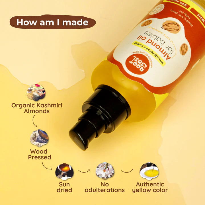 Wood-Pressed Sweet Almond Oil For Babies Root and Soil