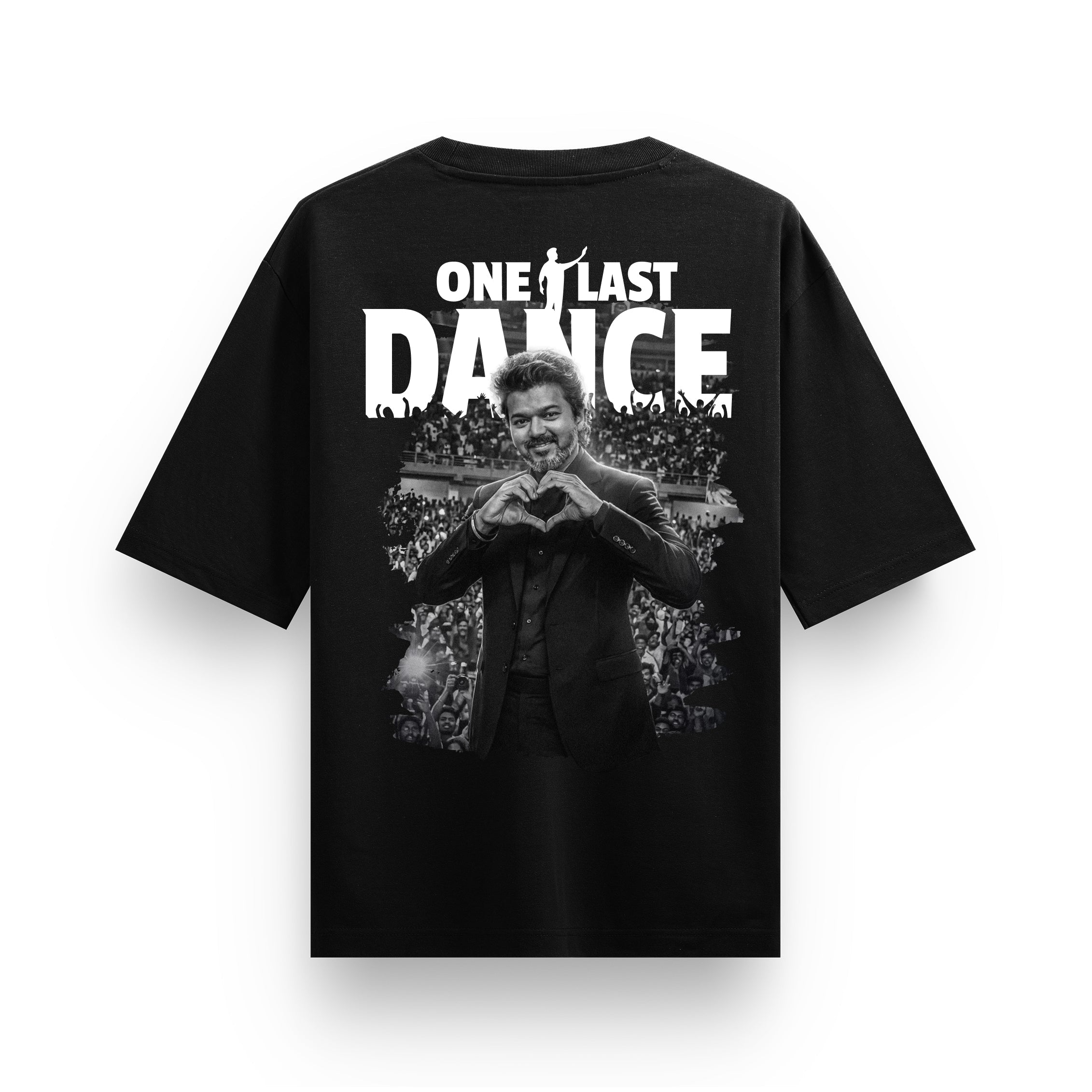 One Last Dance Thalapathy Vijay Black Oversized T-Shirt - Dudeme