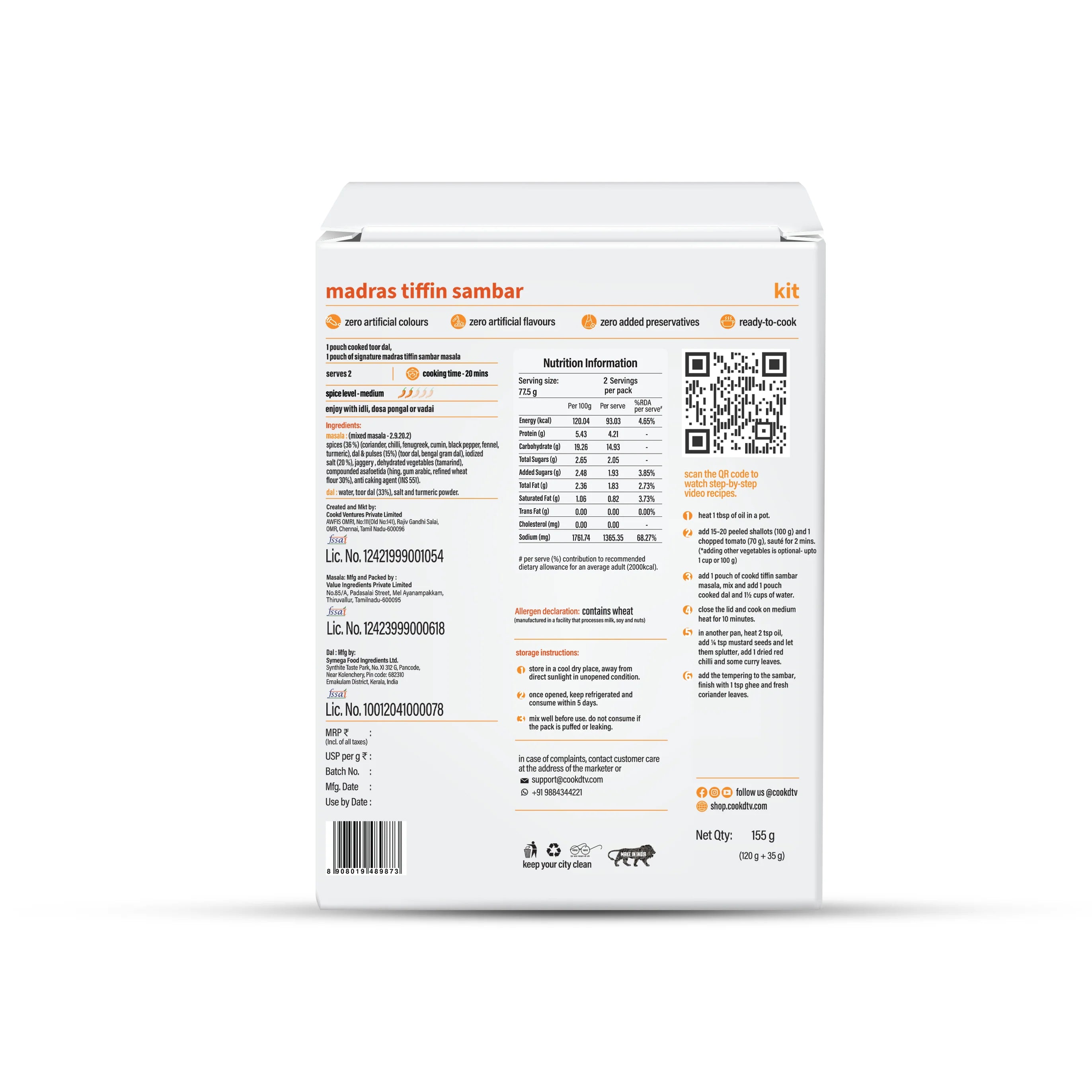 Madras Tiffin Sambar Kit - Cookd