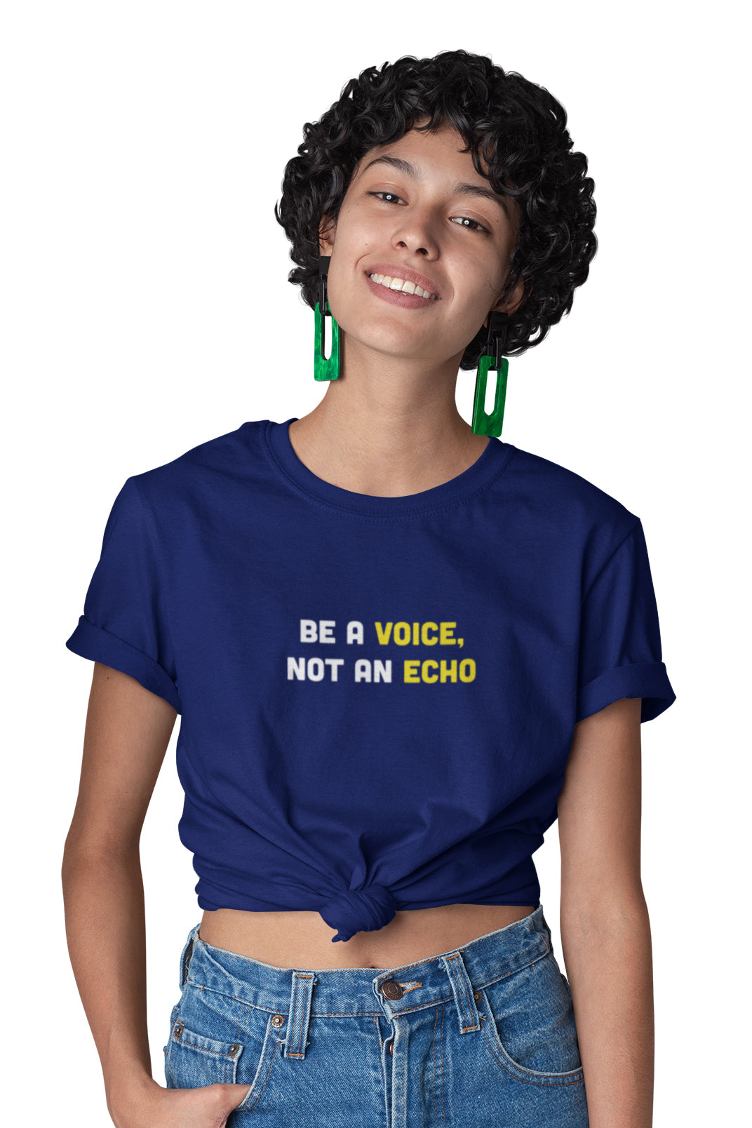 Be A Voice Not An Echo - Knot Crop Top