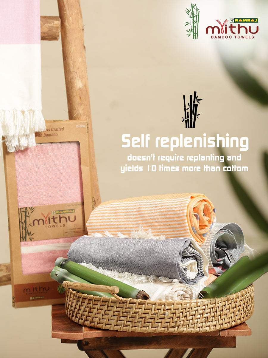 Towel-Ultra Soft & Quick Absorbent Bamboo Colours Bath Towel (Size 0.90mX1.80m) Assorted - Ramraj Cotton