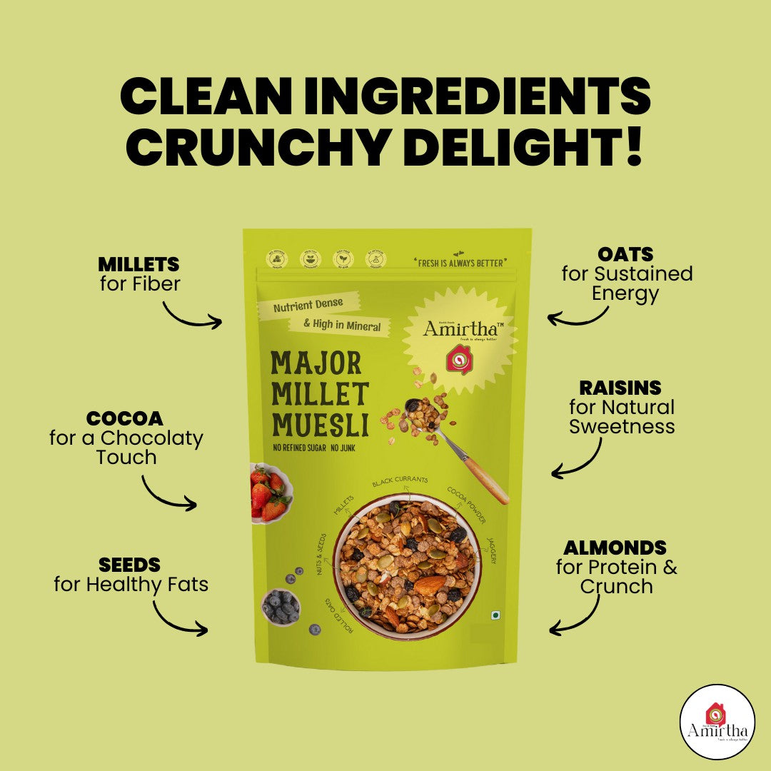 Major Millet Muesli - Amirtha Health Foods