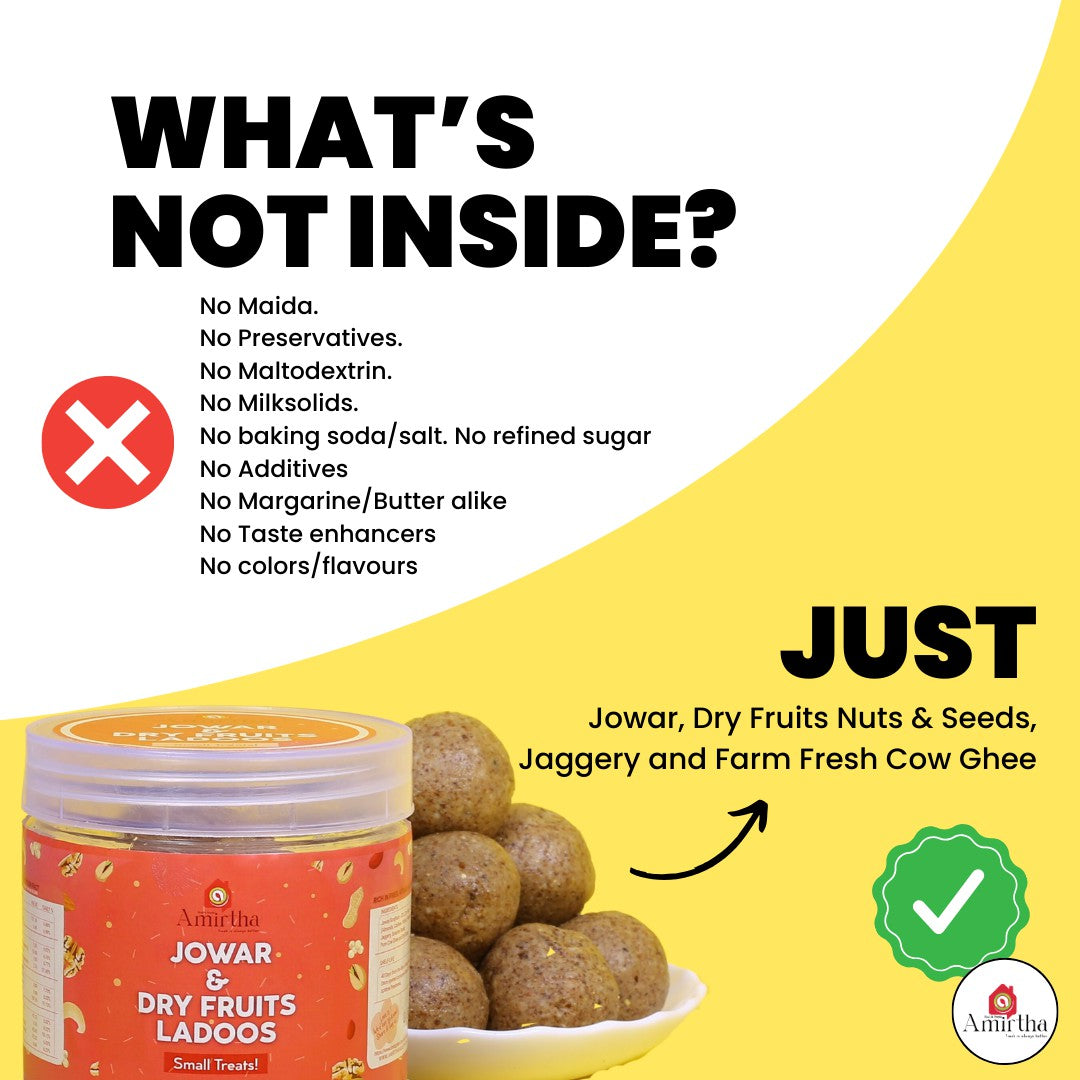 Jowar & Dry Fruits Ladoos - Amirtha Health Foods
