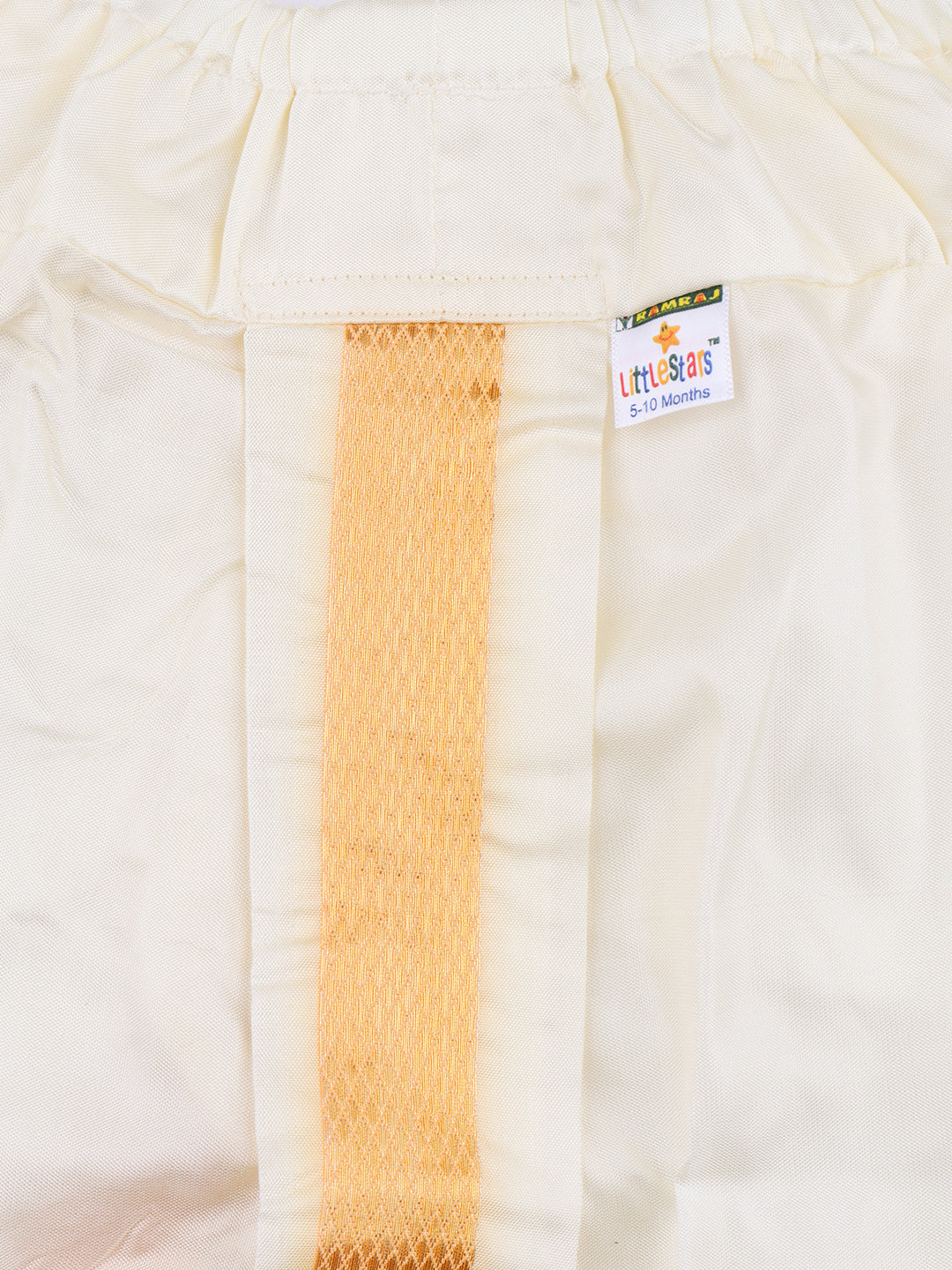 Born Baby Silk Shirt Set (Newborn Baby Traditional Set Cream) - Ramraj Cotton