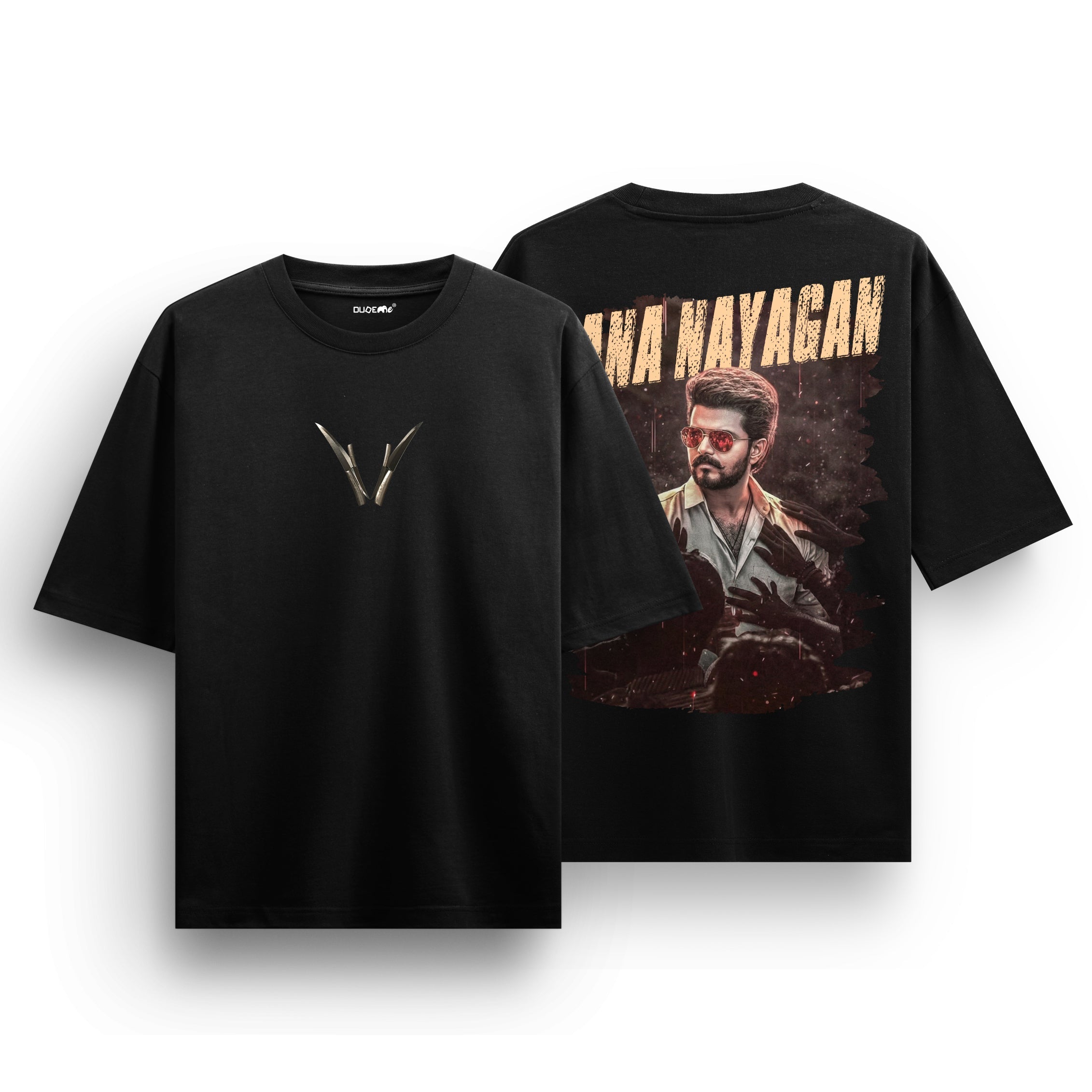 Jana Nayagan Thalapathy Vijay Black Oversized T-Shirt - Dudeme