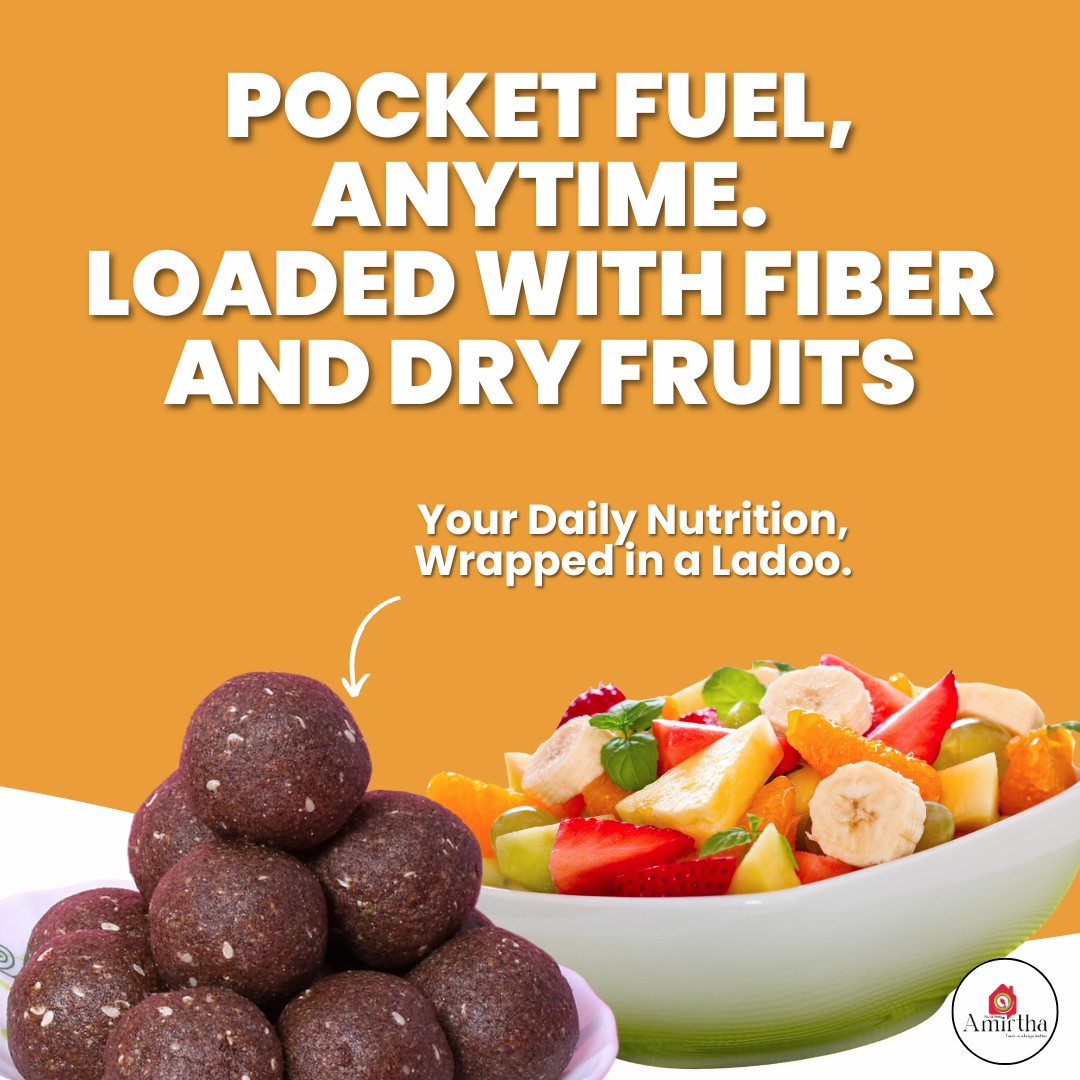 Sprouted Ragi & Dry Fruits Ladoos - Amirtha Health Foods