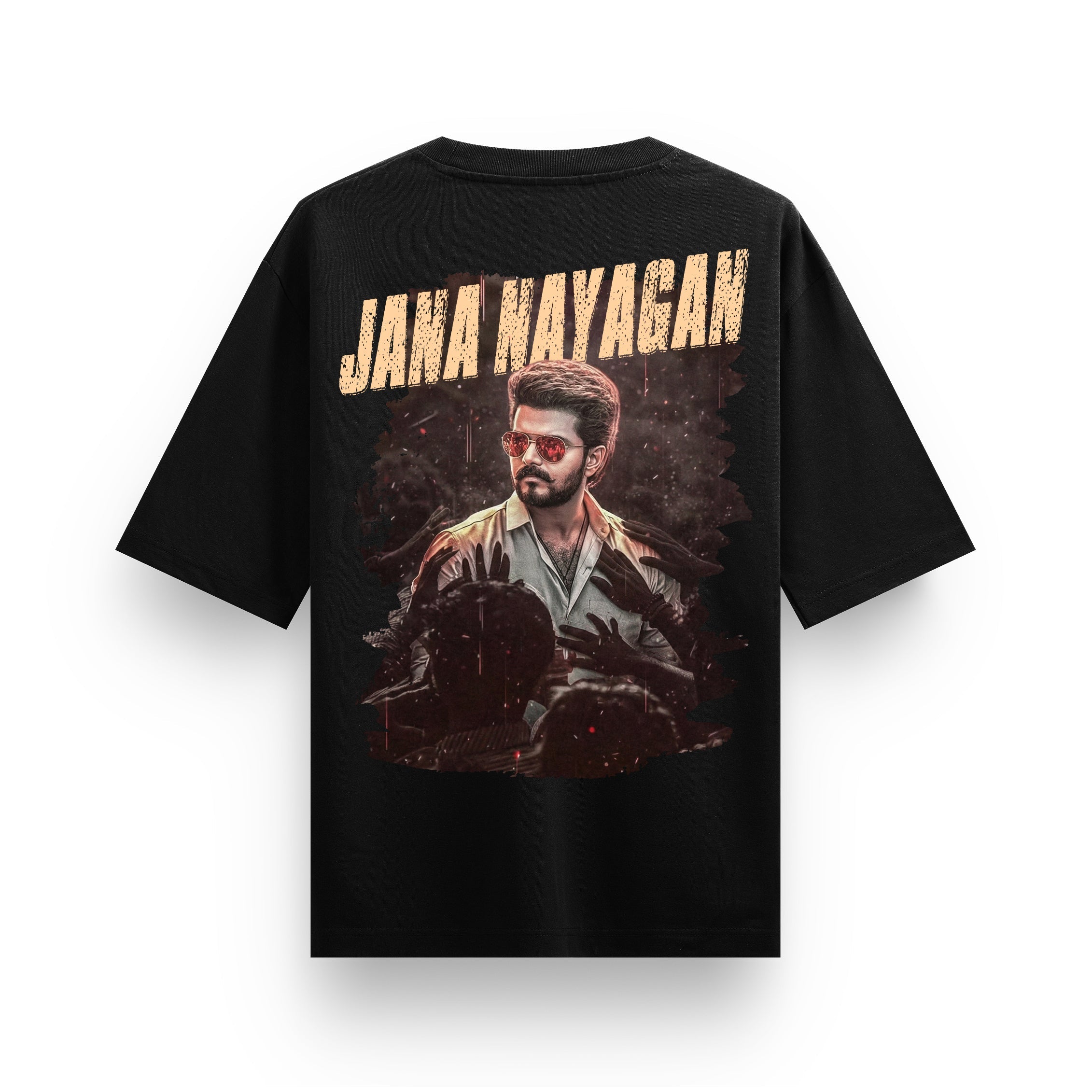 Jana Nayagan Thalapathy Vijay Black Oversized T-Shirt - Dudeme