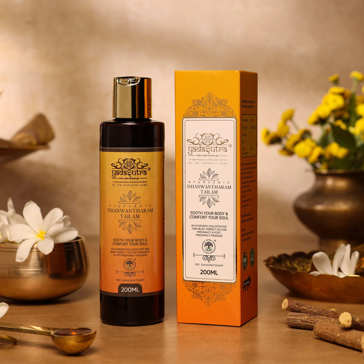 Dhanwantaram Tailam | Pre-Post Natal Massage Oil (200ml) - YadaSutra