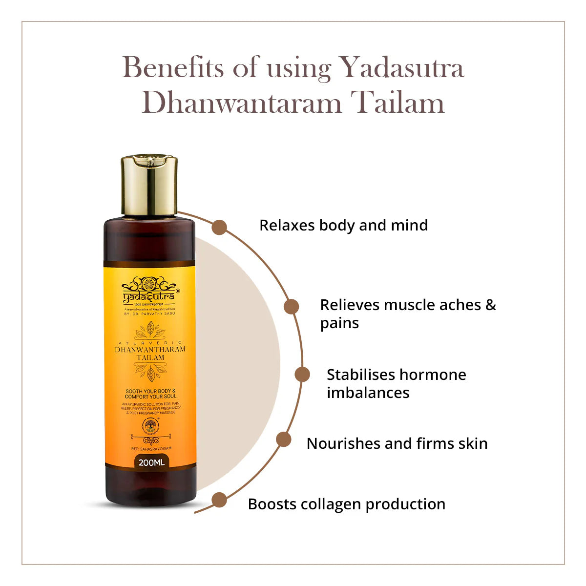 Dhanwantaram Tailam | Pre-Post Natal Massage Oil (200ml) - YadaSutra