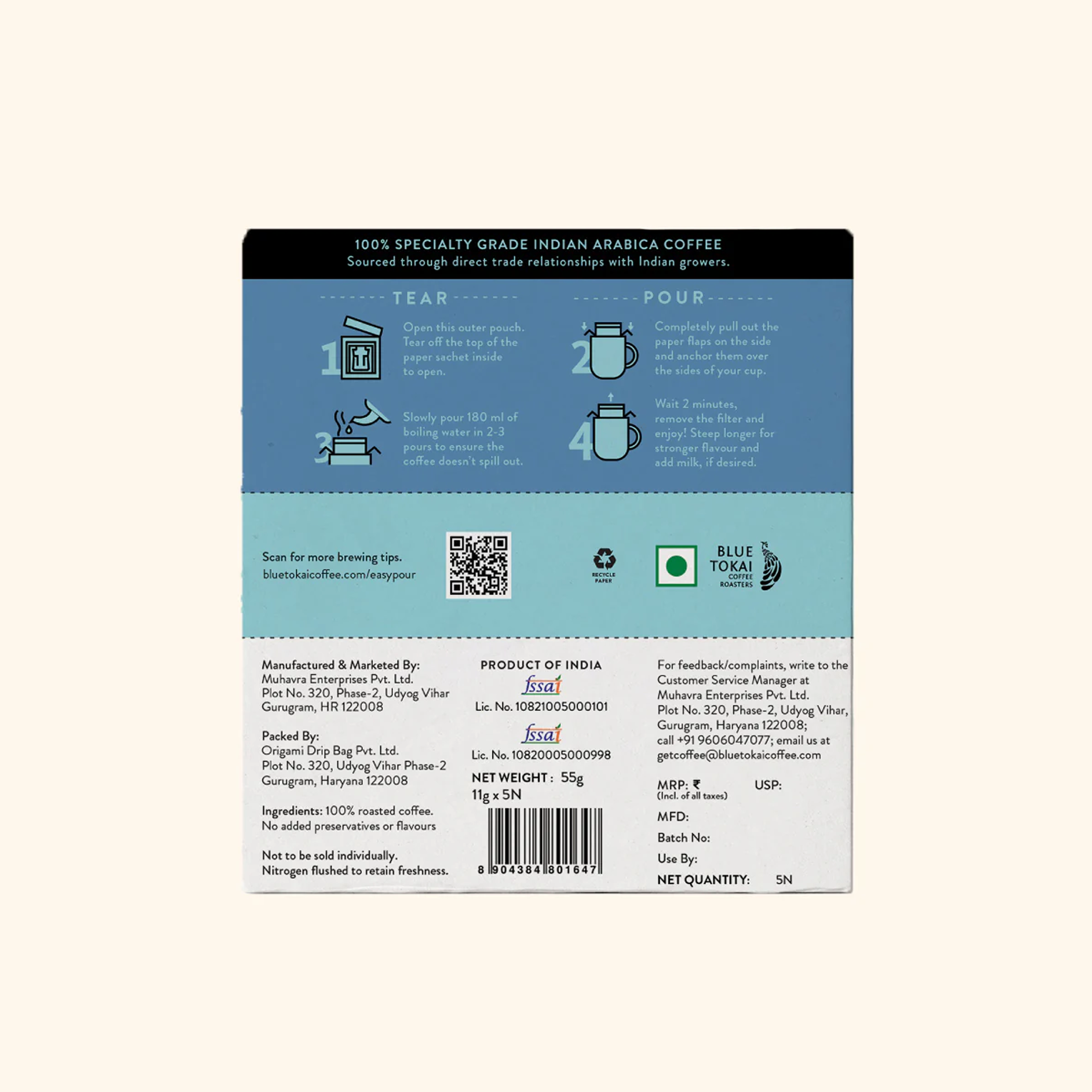 Mixed Easy Pour Coffee Sachets - Blue Tokai