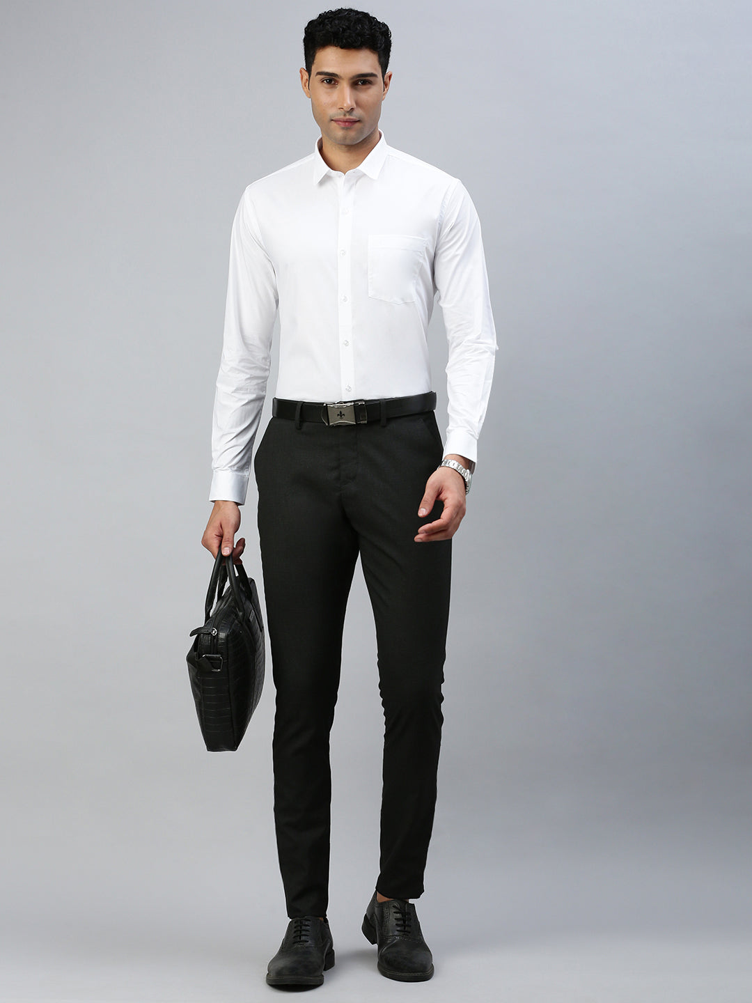 Pure Cotton White Shirt - Full Sleeve (Men 100% Pure Cotton White Shirt Full Sleeve - 38) -Ramraj Cotton