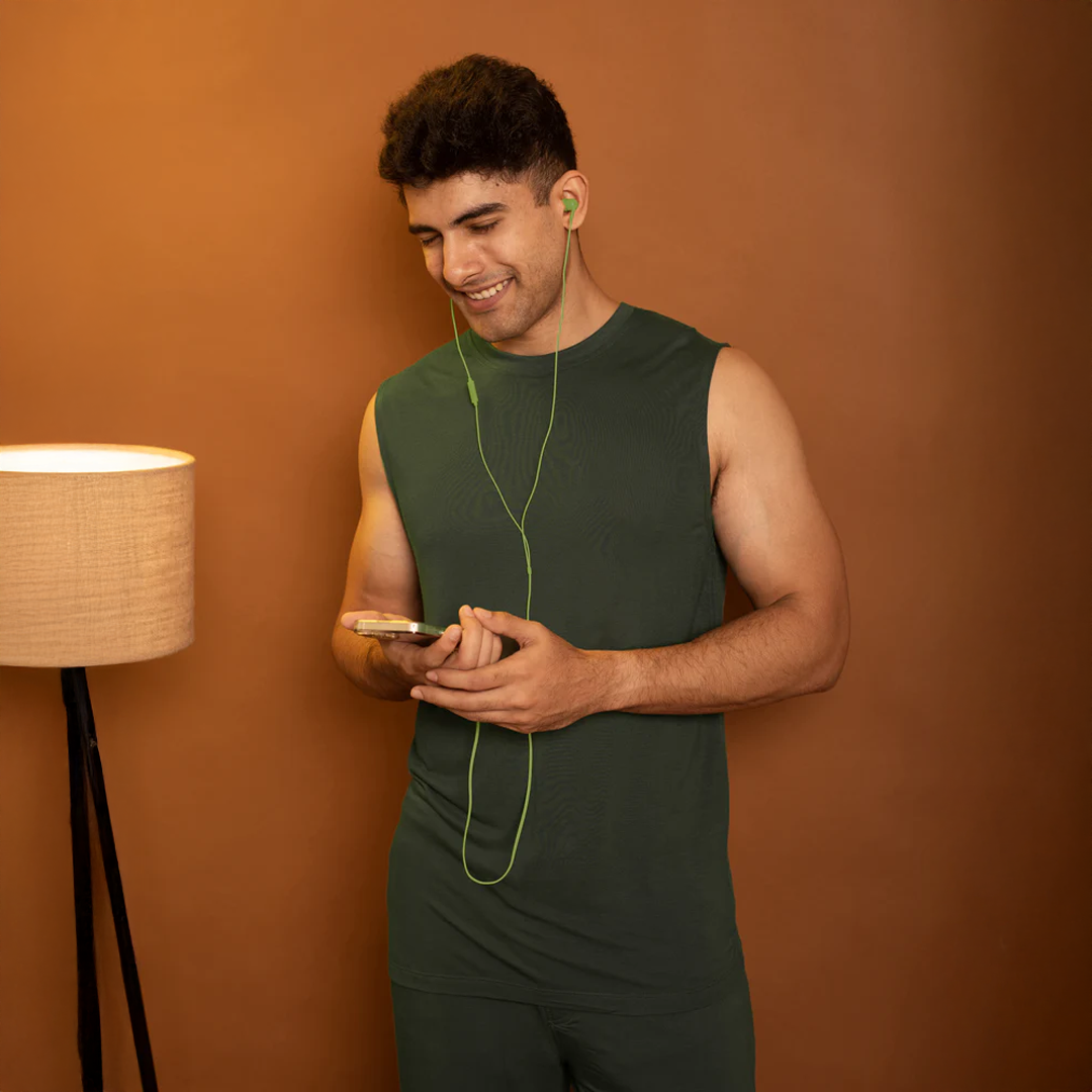 AirKnit Bamboo Tee(Dark Green) - Soft Sleep