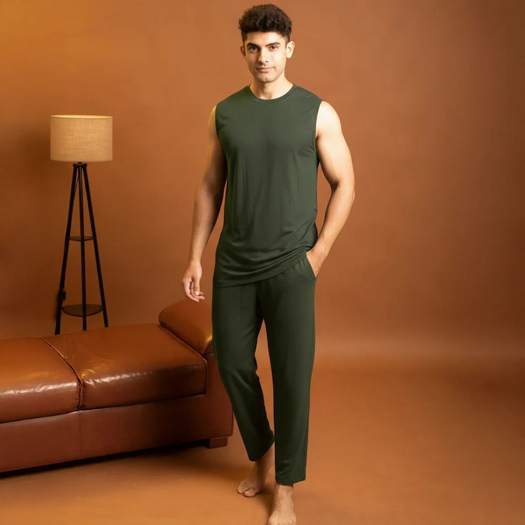AirKnit Bamboo Tee(Dark Green) - Soft Sleep