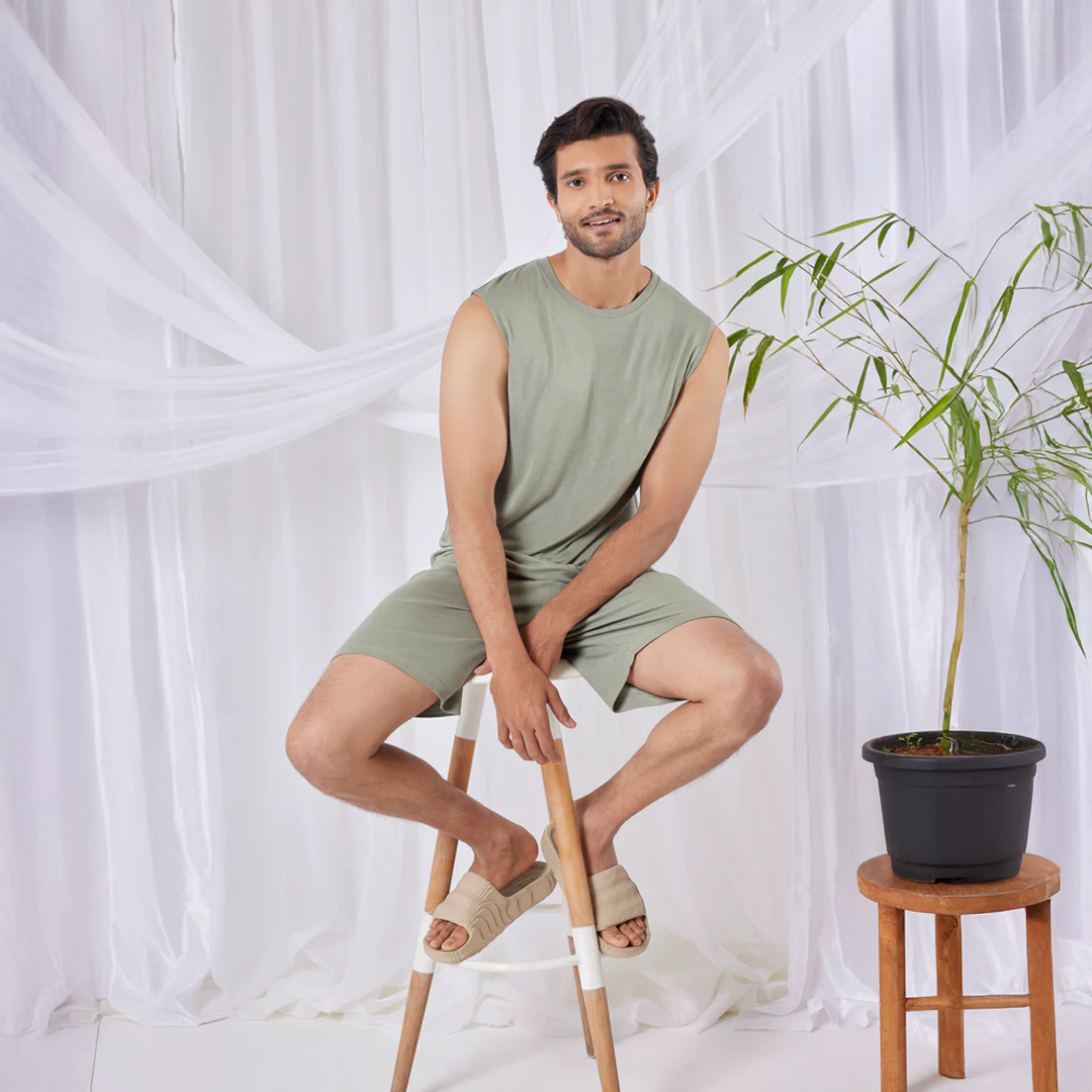 AirKnit Bamboo Tee(Laurel Green) - Soft Sleep