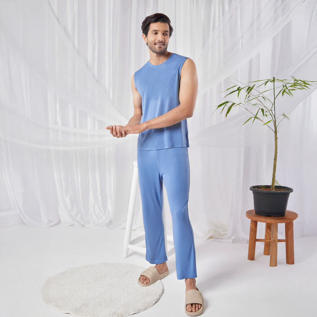 Urbanite Bamboo Pant(Serene Blue) - Soft Sleep