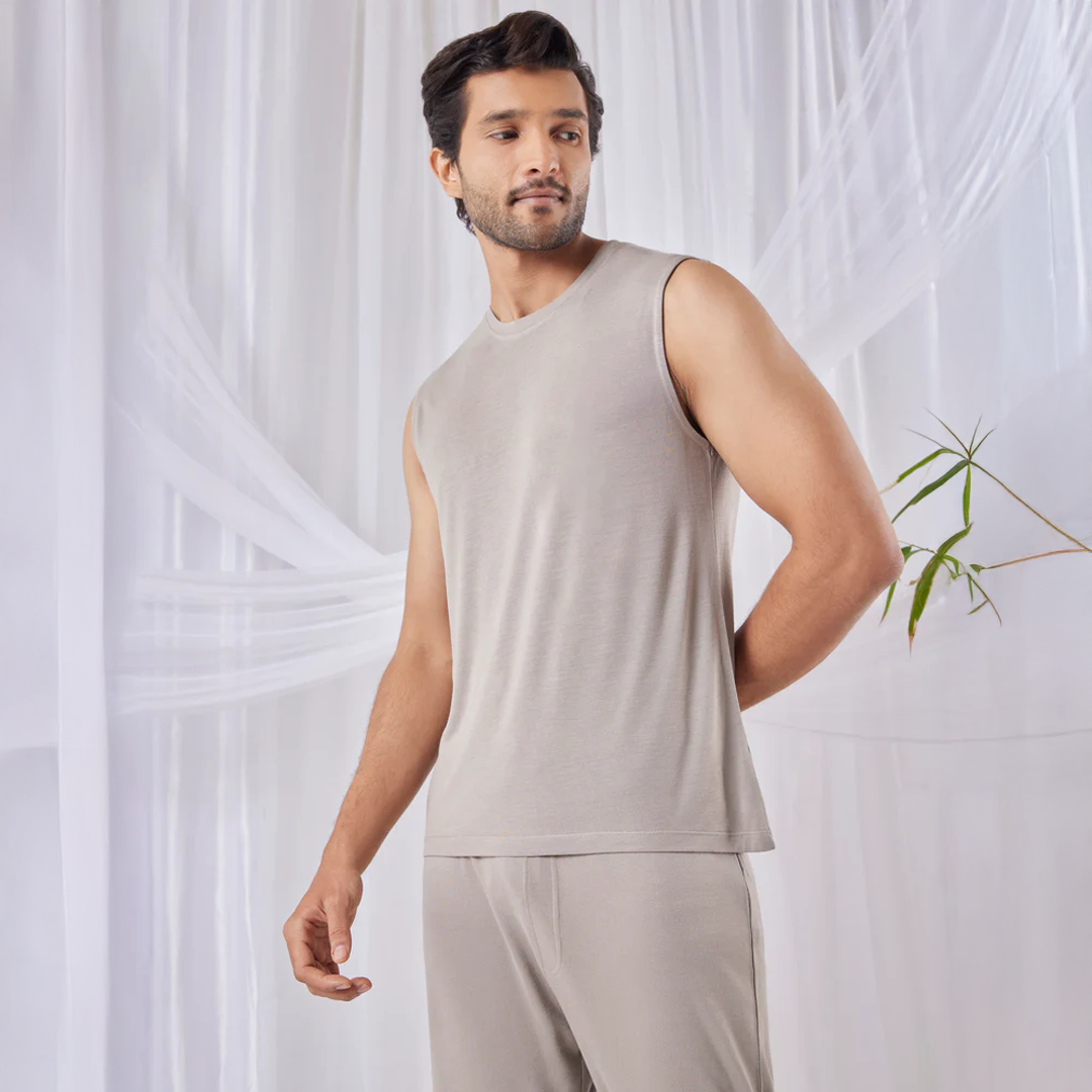 Hushy Bamboo Shorts(Grey Mocha) - Soft Sleep