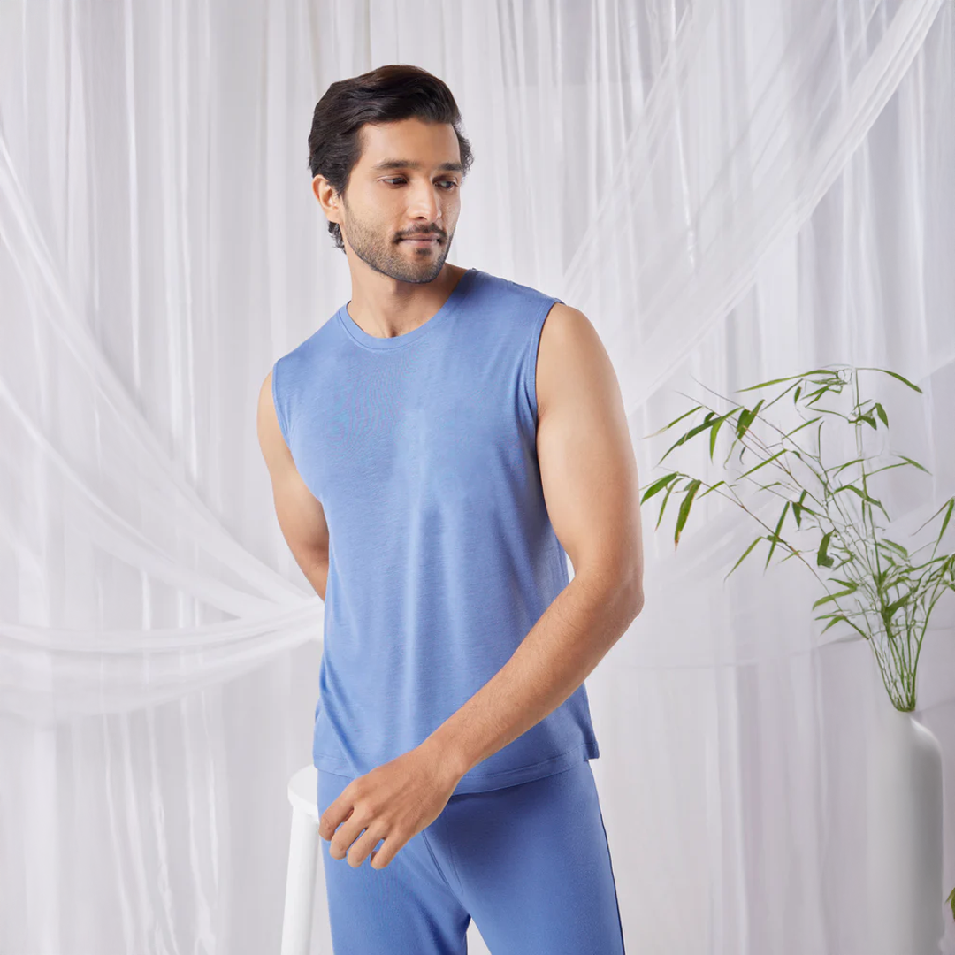 Hushy Bamboo Shorts(Serene Blue) - Soft Sleep