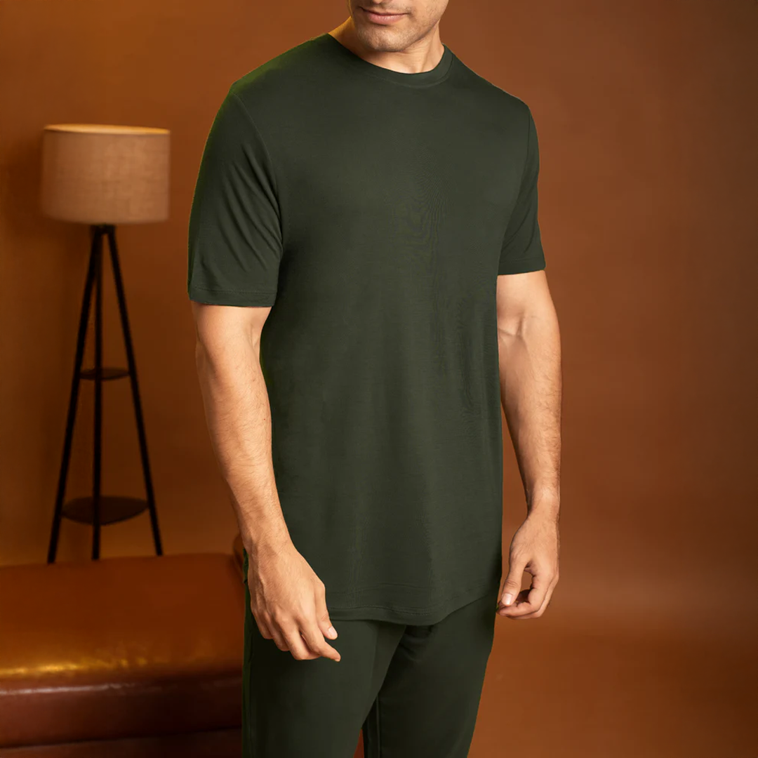 Cosmo Bamboo T-Shirt(Dark Green) - Soft Sleep