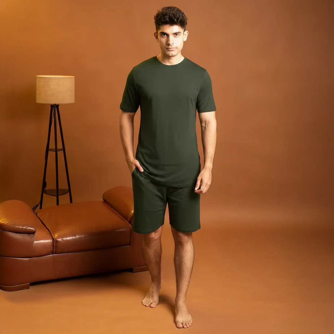 Cosmo Bamboo T-Shirt(Dark Green) - Soft Sleep