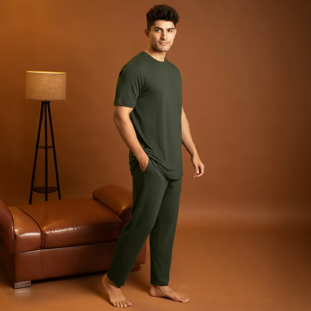 Cosmo Bamboo T-Shirt(Dark Green) - Soft Sleep