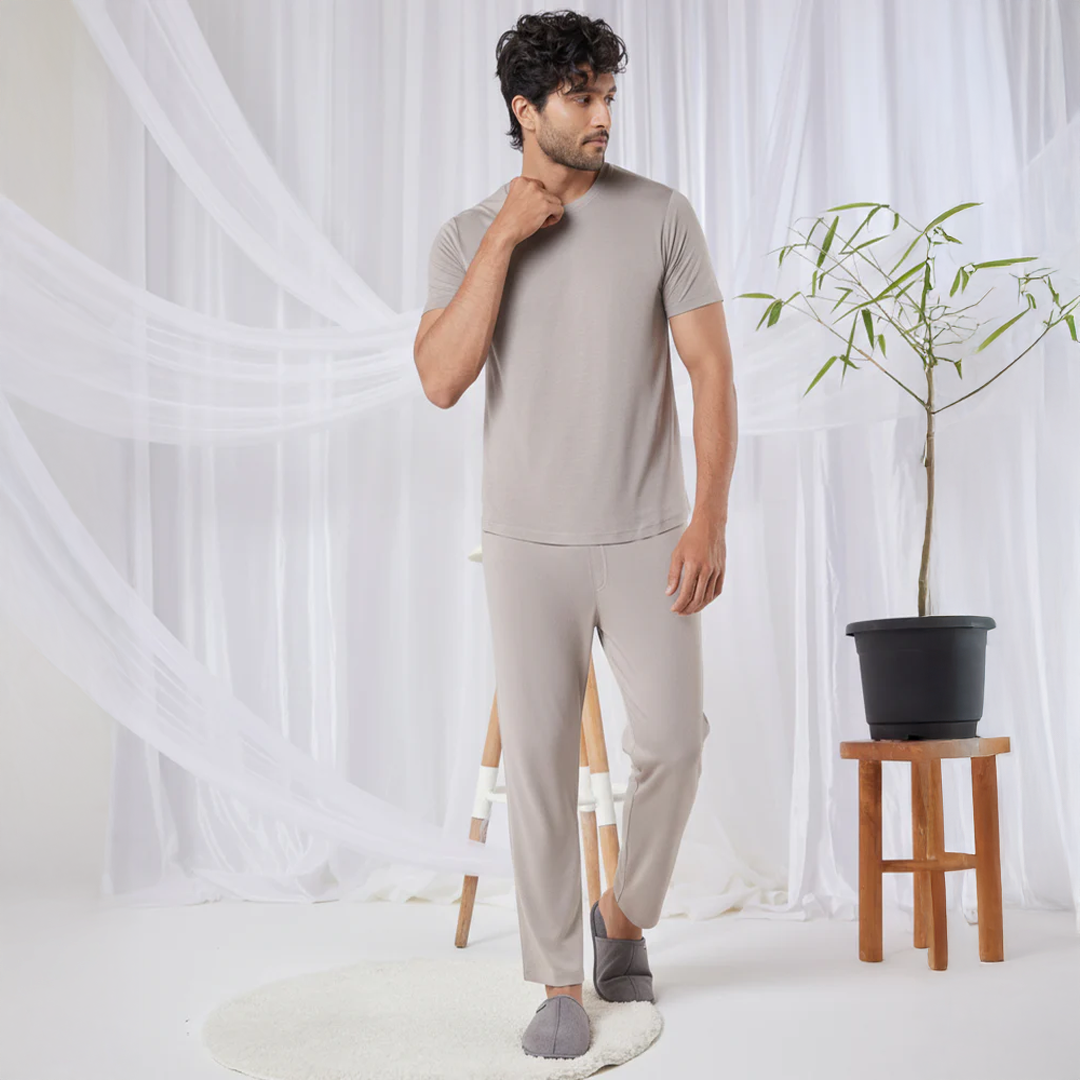 Cosmo Bamboo T-Shirt(Grey Mocha) - Soft Sleep