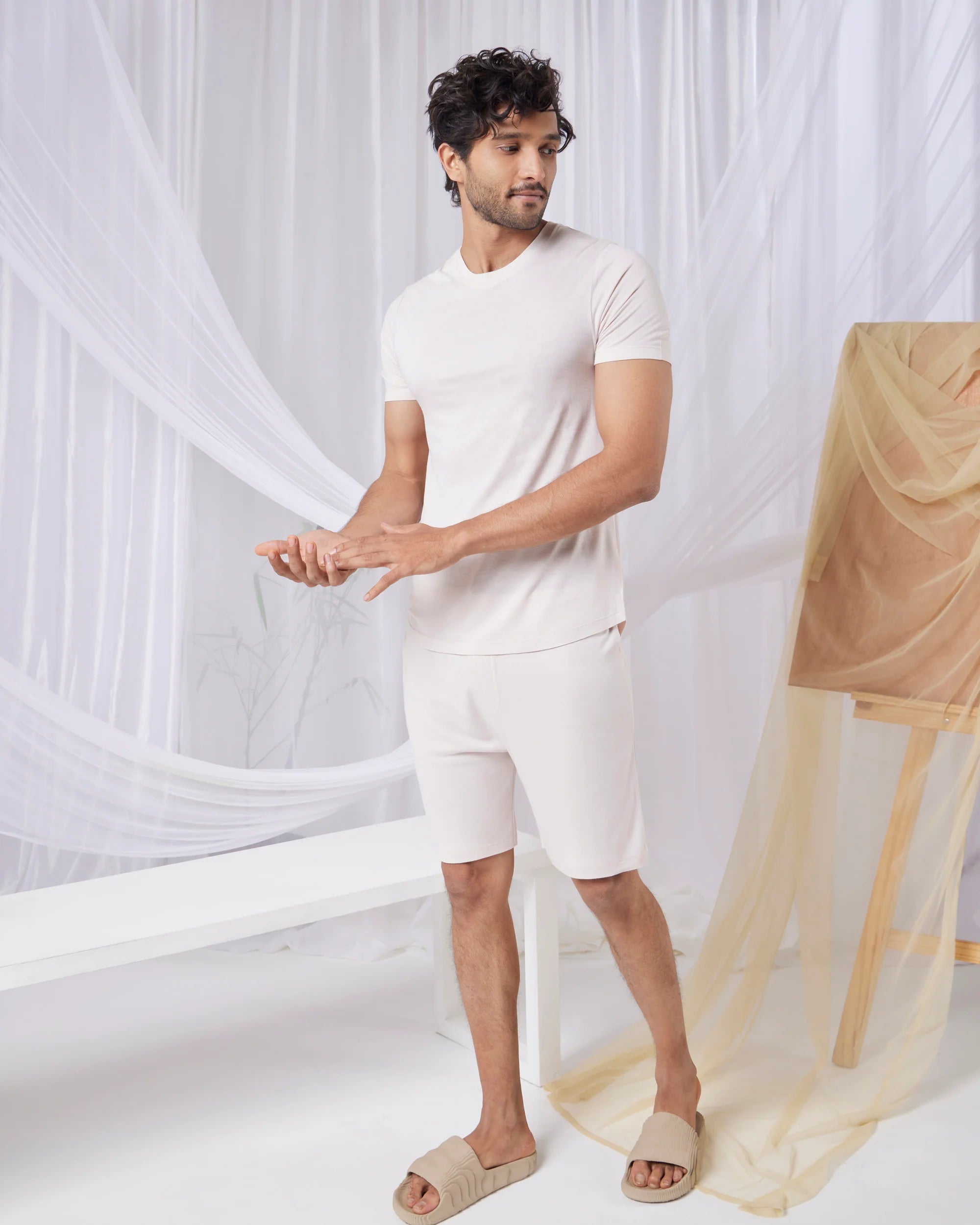 Hushy Bamboo Shorts(Irish Cream) - Soft Sleep