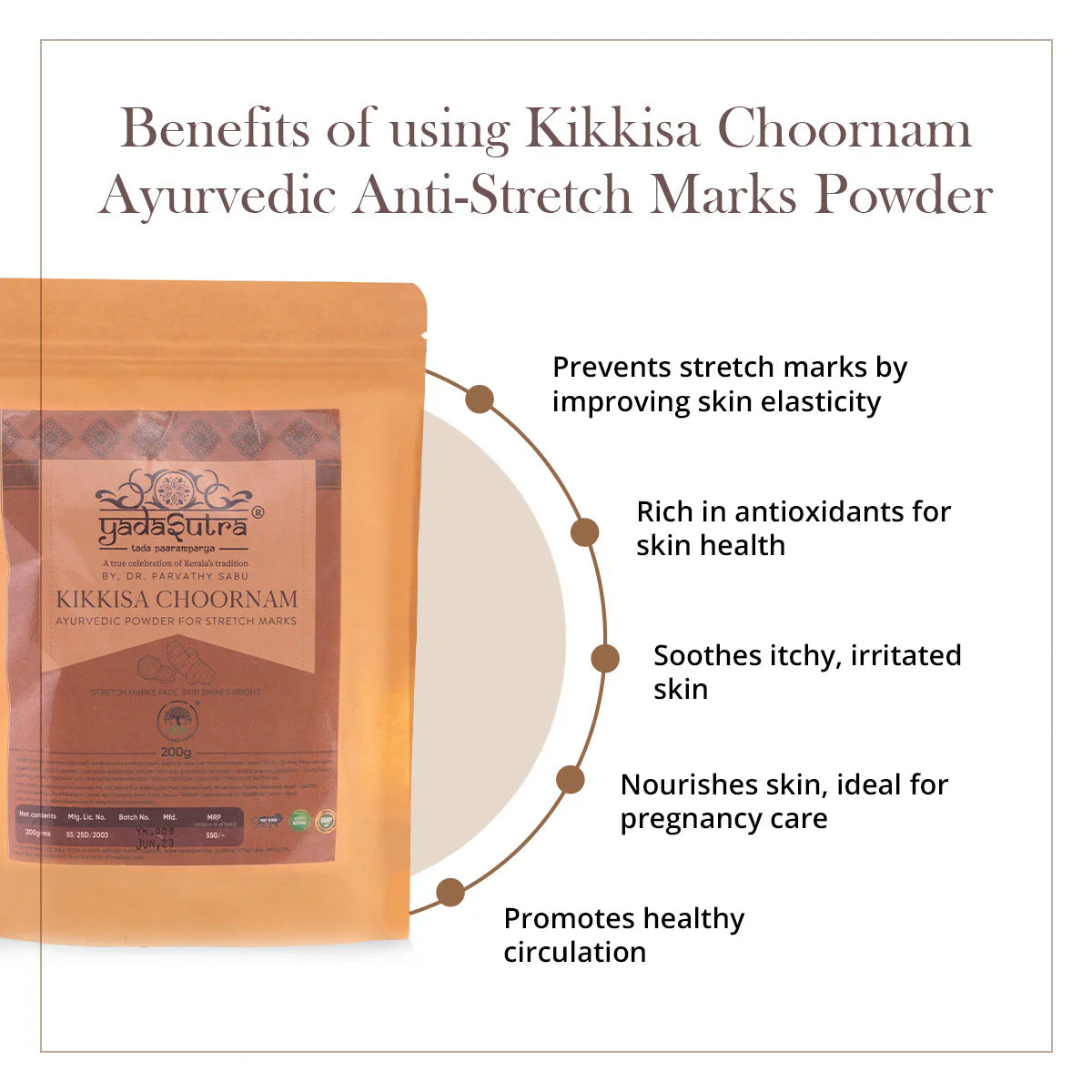 Kikkisa Choornam | Ayurvedic Anti-Stretch Marks Powder (200g) - YadaSutra