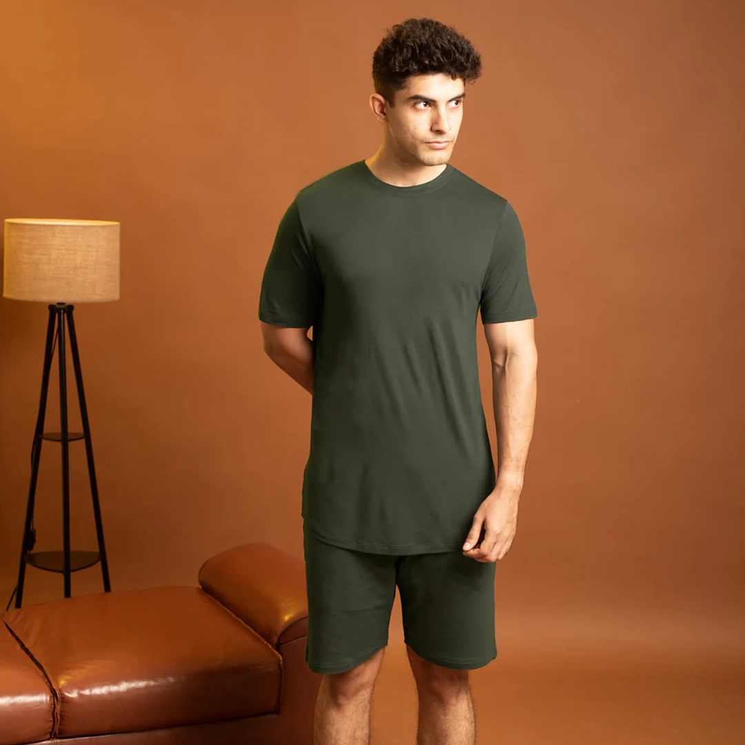 Cosmo Bamboo T-Shirt(Dark Green) - Soft Sleep
