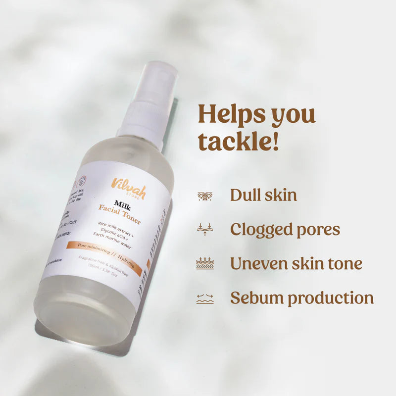 Milk Face Toner (Earth marine water - Pore minimise) - Vilvah