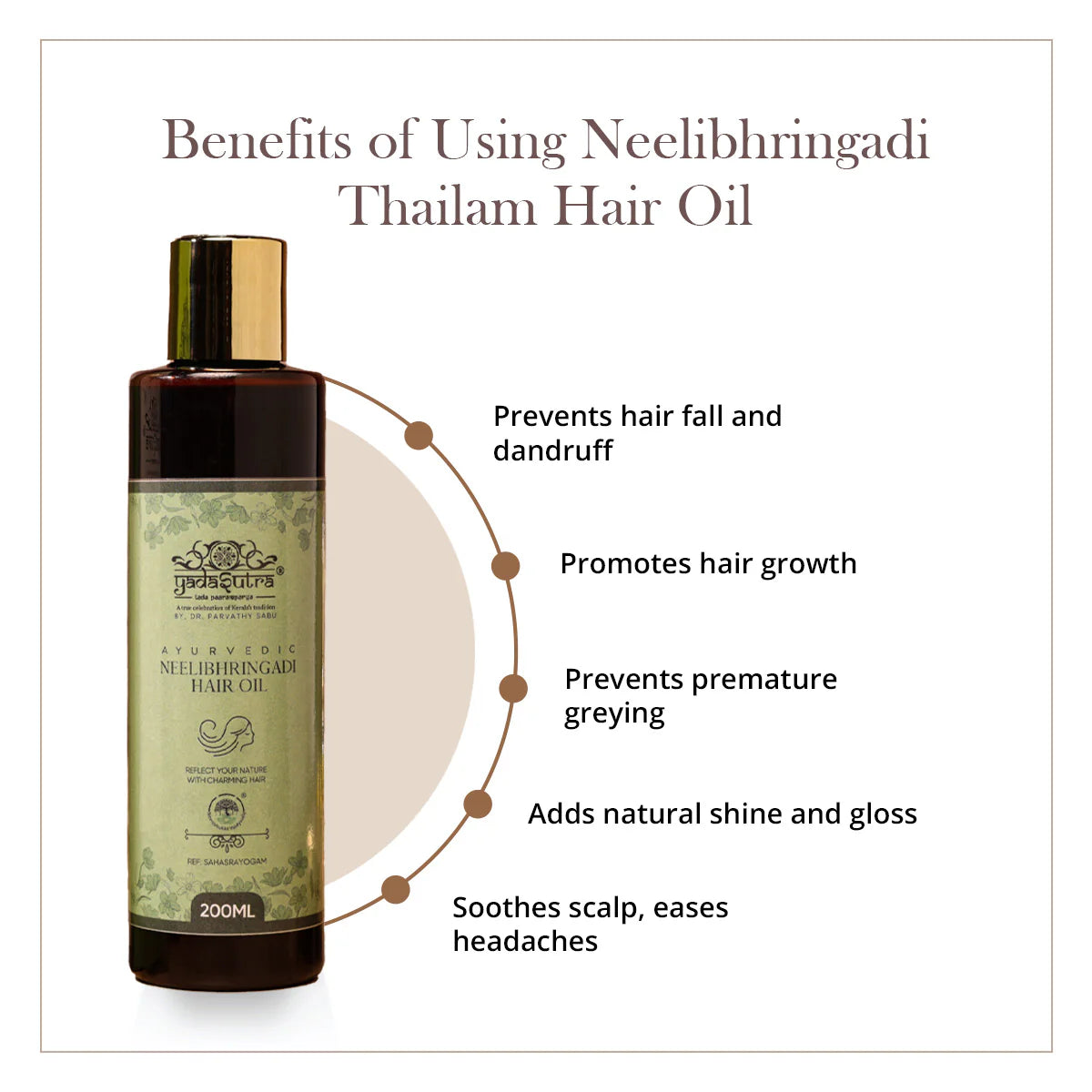 Neelibhringadi Tailam | Ayurvedic Hair Oil (200ml) - YadaSutra