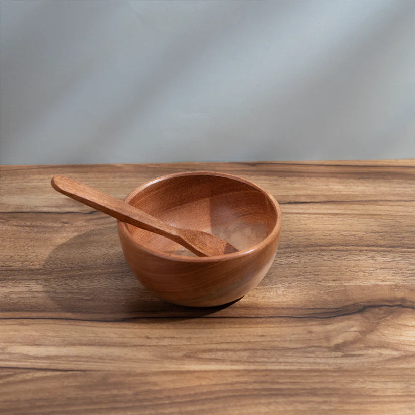 Neem Wooden Bowl and Spoon - Ariro Toys