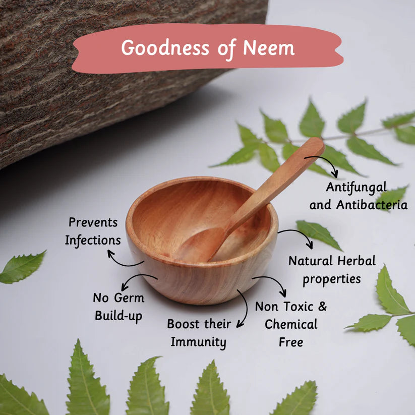 Neem Wooden Bowl and Spoon - Ariro Toys