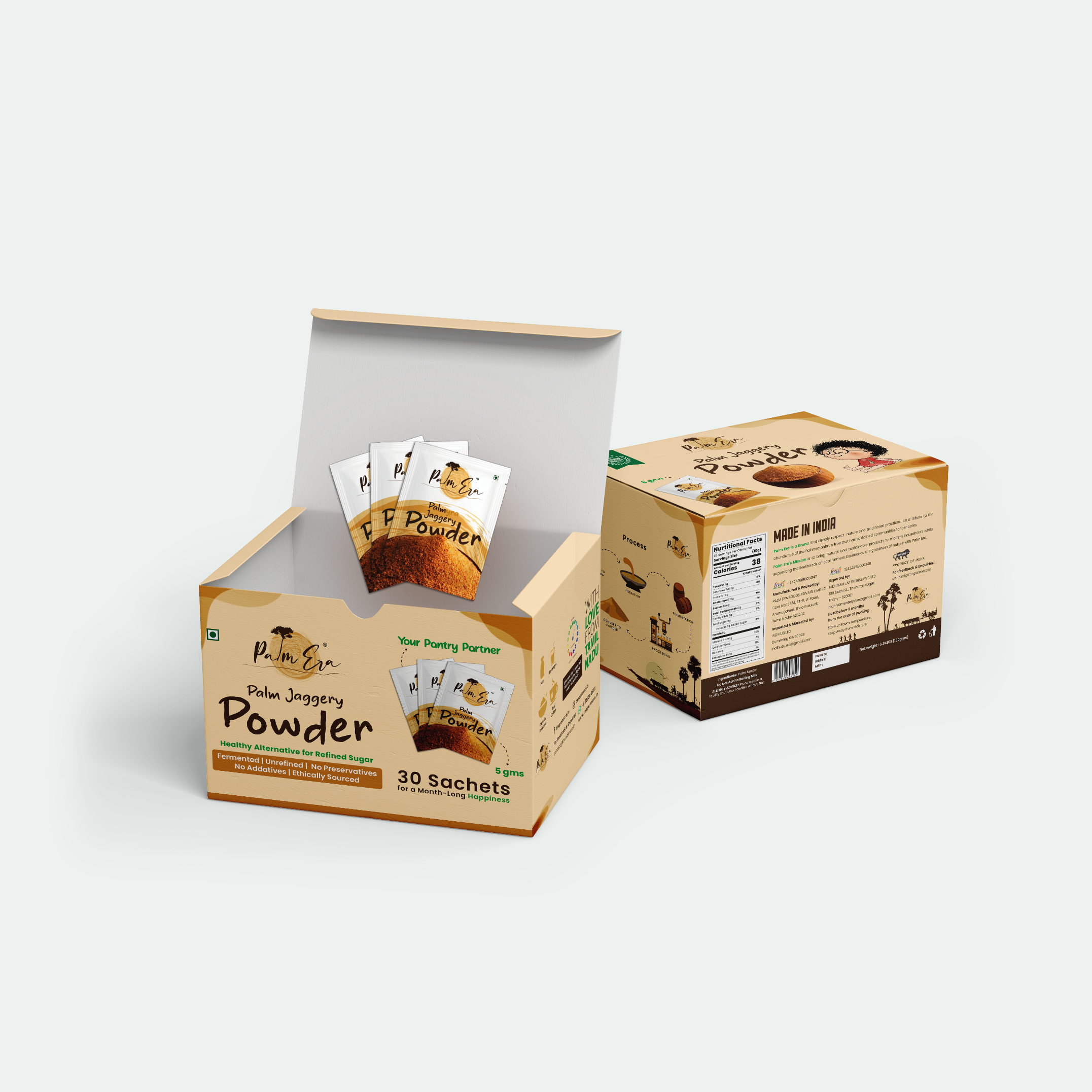 Palm Jaggery Powder - 30 Sachets - Palm Era