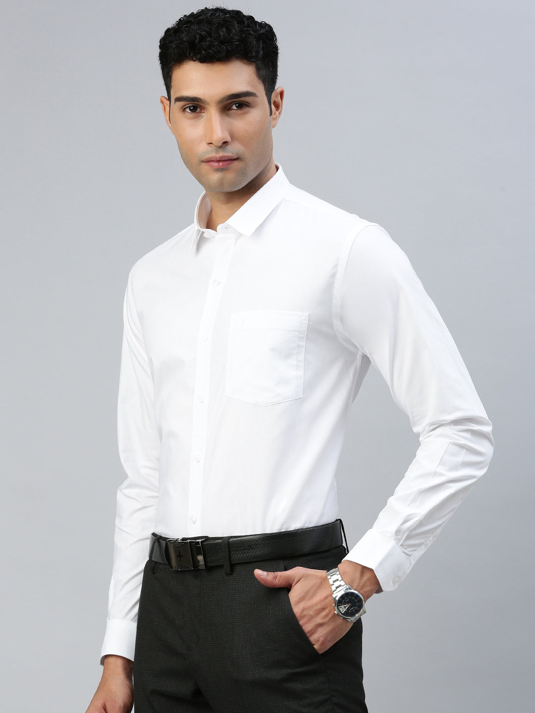 Pure Cotton White Shirt - Full Sleeve (Men 100% Pure Cotton White Shirt Full Sleeve - 38) -Ramraj Cotton