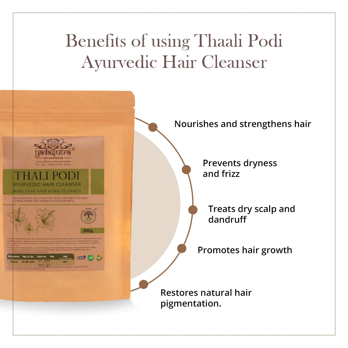 Thaali Podi Ayurvedic Hair Cleanser (200g) - YadaSutra