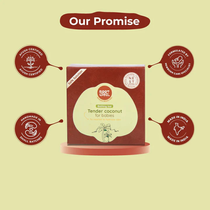 Tender Coconut Bathing Bar For Babies Root and Soil