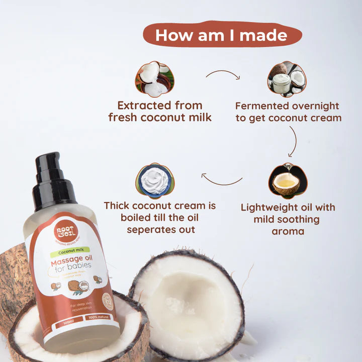 Coconut Milk Baby Massage Oil (Classic) Root and Soil