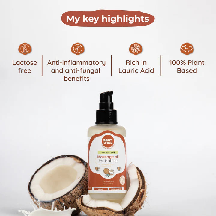 Coconut Milk Baby Massage Oil (Classic) Root and Soil